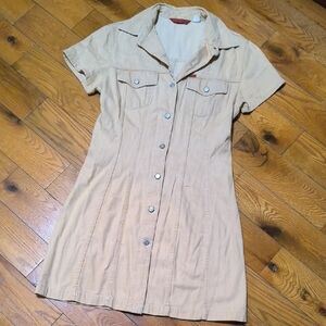 🍑Peachy Vintage Denim Button Up Dress